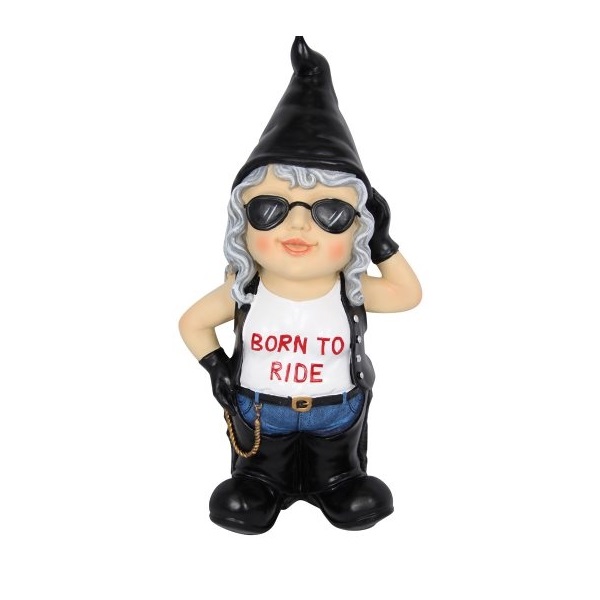 Born To Ride Biker Chick Gnome