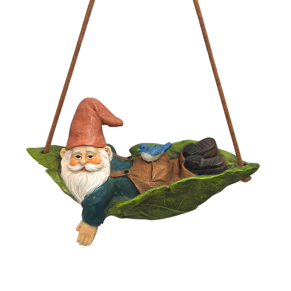 Hanging Gnome on Leaf Swing