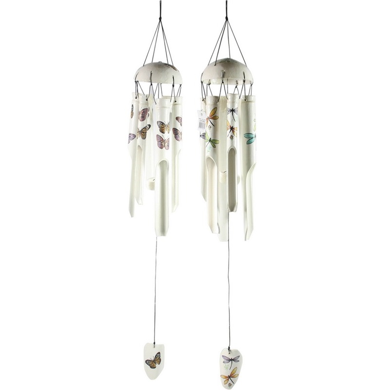 Bamboo White BFLY/DFLY Wind Chime