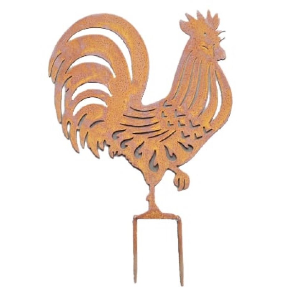 Rustic Rooster Garden Stake