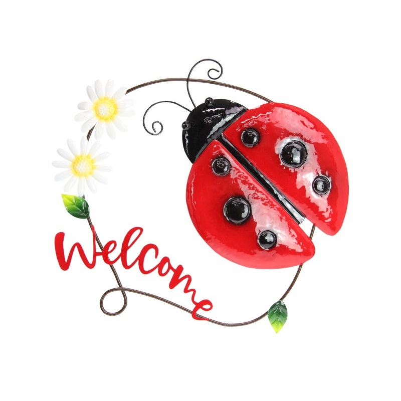 Ladybug with Welcome Sign Wall Art
