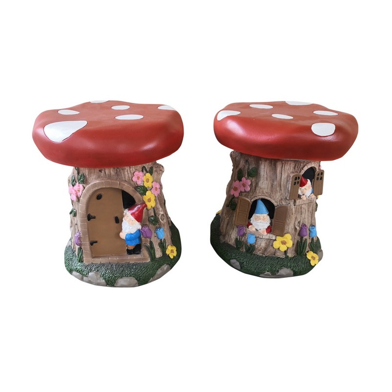 Gnome House Mushroom Garden Stool