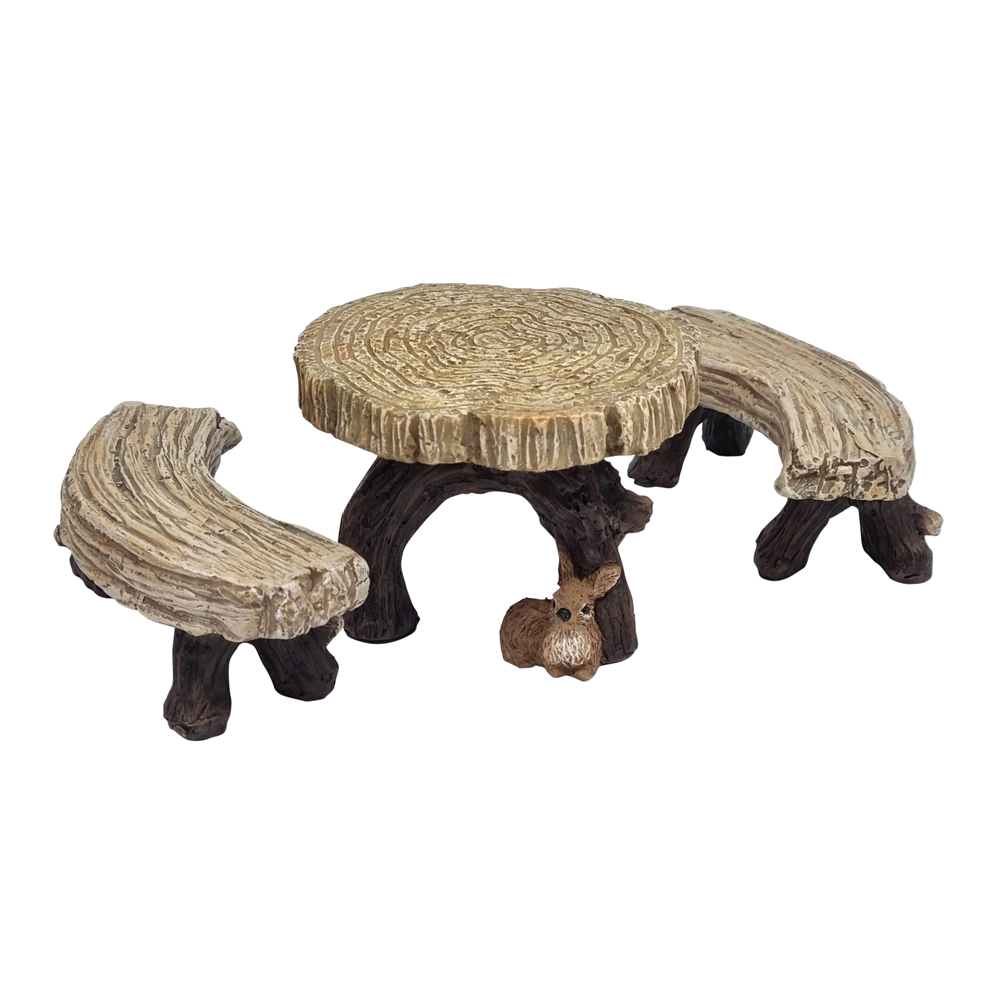 Round Log Furniture Set – Set of 3