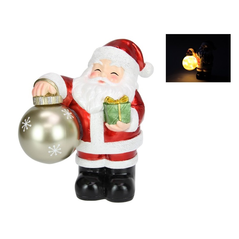 Santa with Light up Christmas Bauble