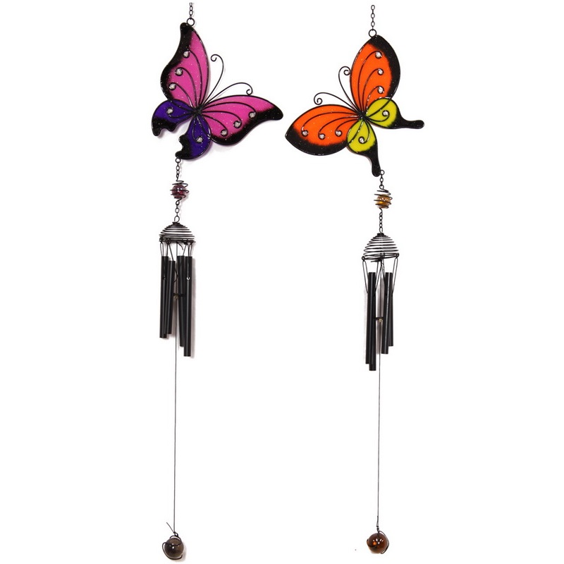 Neon Butterfly Epoxy Wind Chime