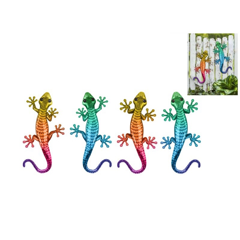 Metallic Multi-Colour Lizard Wall Art