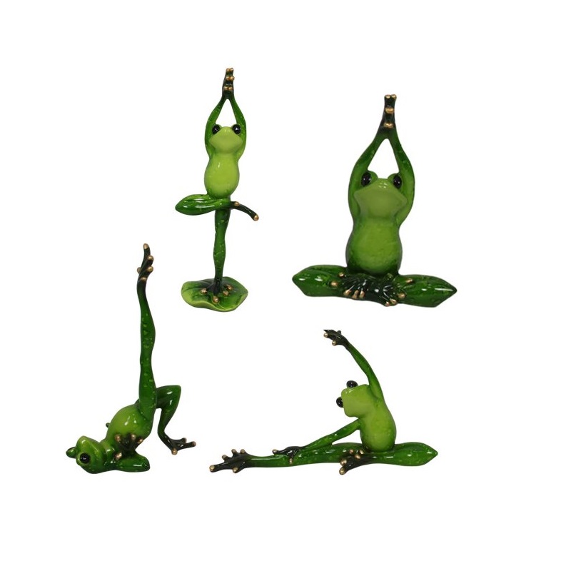 Green Marble Frog Doing Yoga