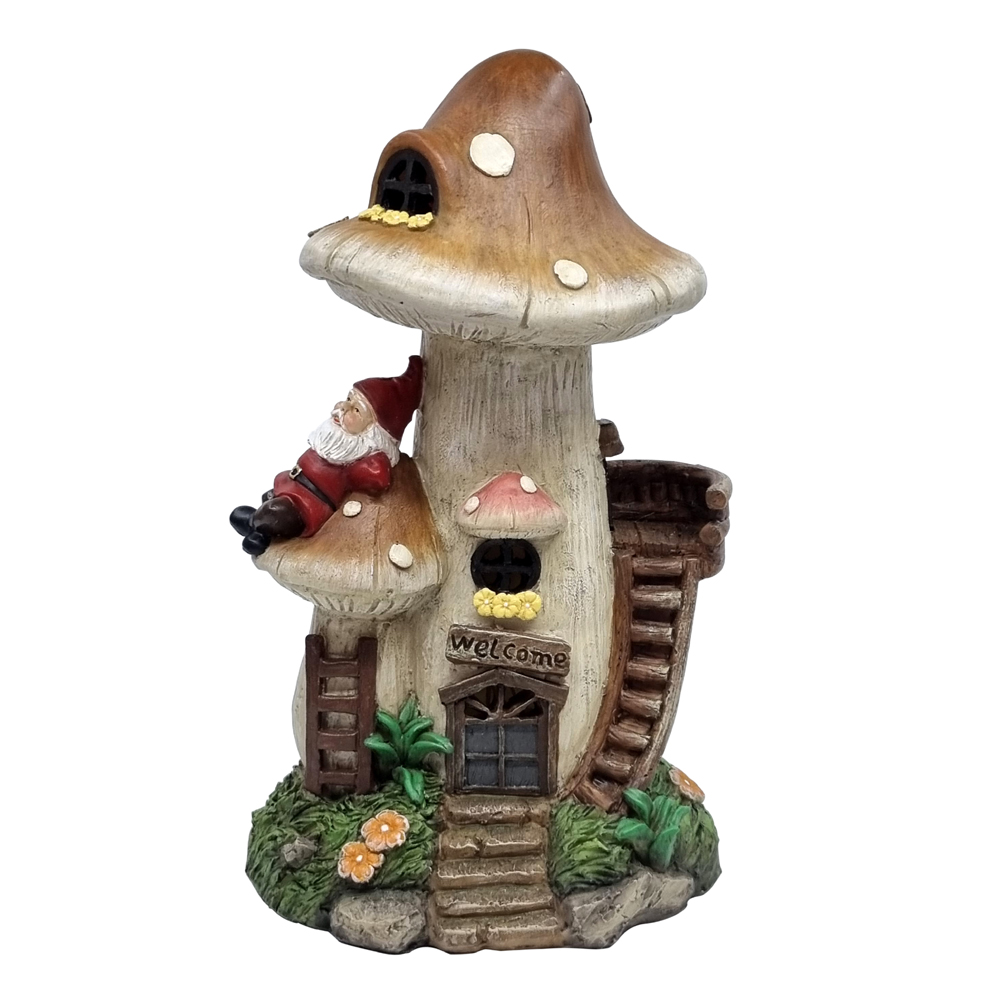 Solar Mushroom House W/Gnome