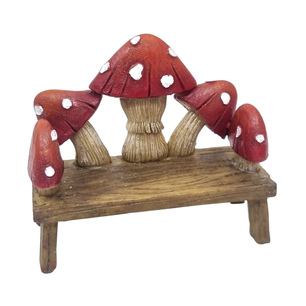 Mushroom Fairy Garden Bench