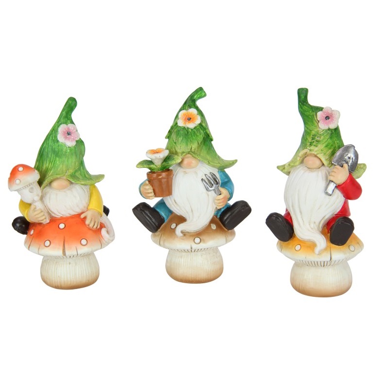 Gnome Sitting on Mushroom