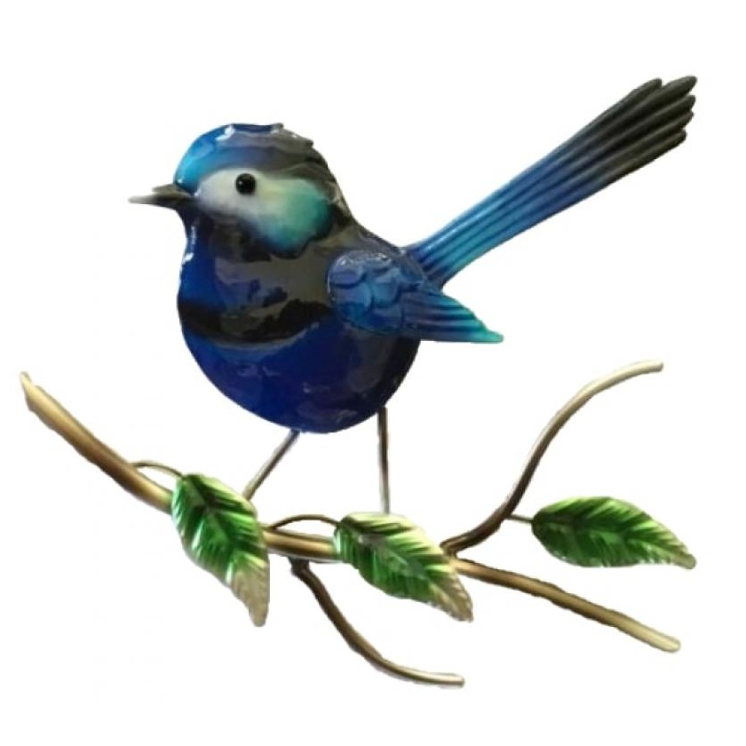 Blue Wren Metal Wall Art