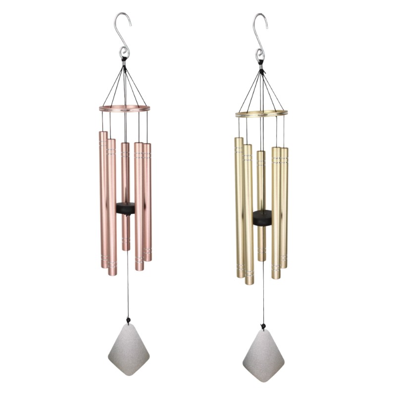 Gold / Pink 5 Tube Classic Wind Chime