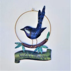 Blue Wren Welcome Sign Wall Art