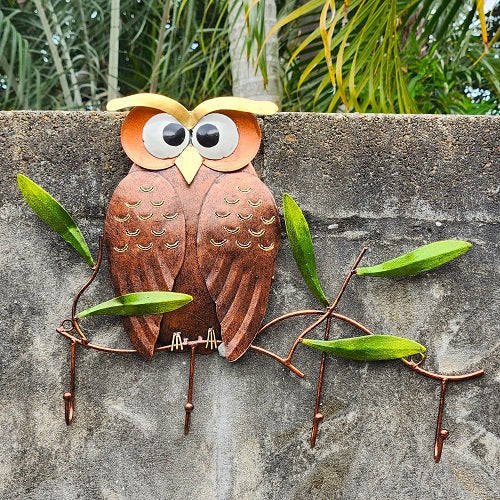 4 Hook Owl Wall Art