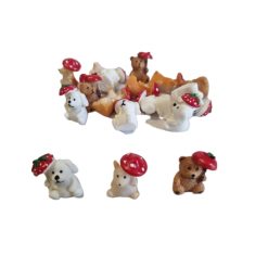 Miniature Animals Holding Mushroom