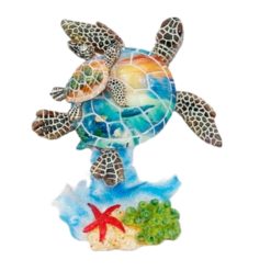 Turtle on Coral w/Baby on Mother's Back