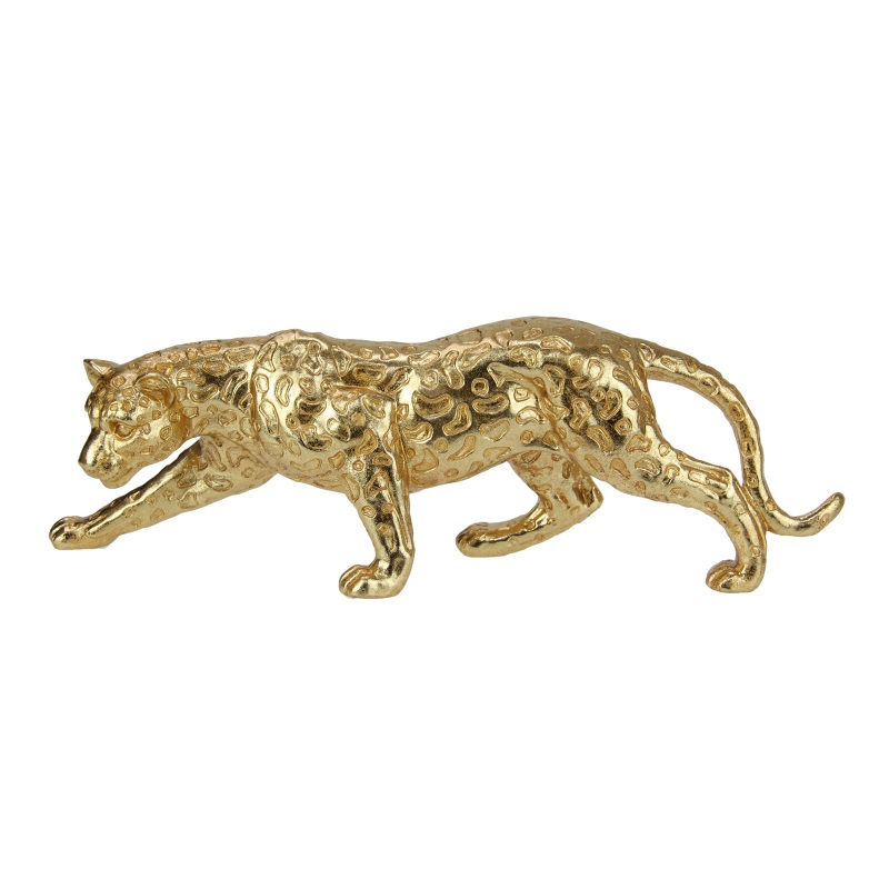 Stalking Leopard in Gold Finish