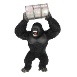 Standing Gorilla Holding Oil Drum