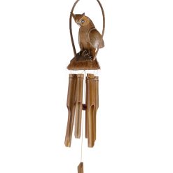 Bamboo Owl Wind Chime