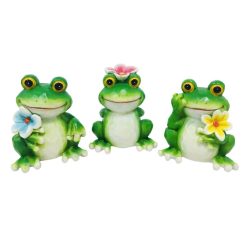 Sitting Frog w/Flower