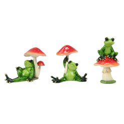 Green Frog with Mushroom
