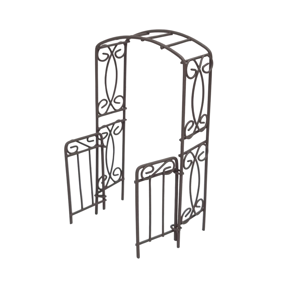 Metal Garden Arbour w/Hinged Gates – Rust