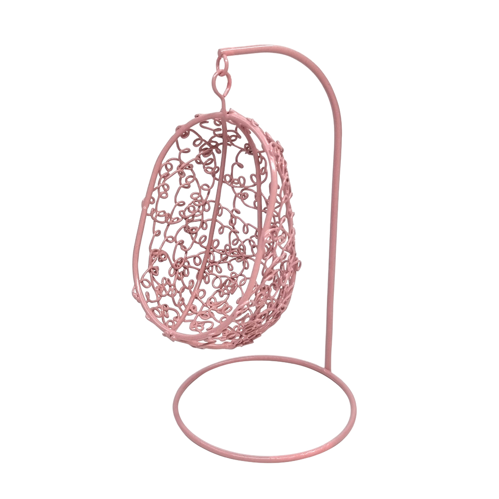 Metal Egg Chair w/Stand – Pink
