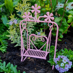 Fairy Garden Metal Swing – Pink