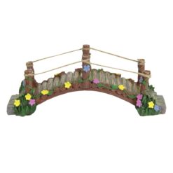 Fairy Garden Bridge w/Rope & Flowers