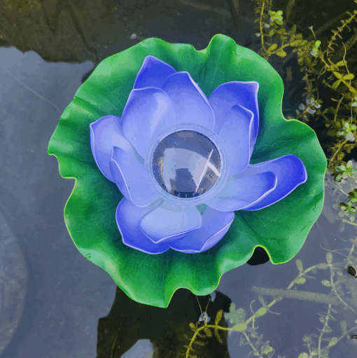 Colourful Floating Waterlily w/LED RGB Solar Light
