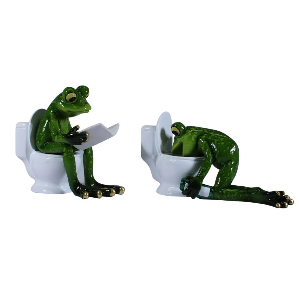Marble Look Frog on Toilet