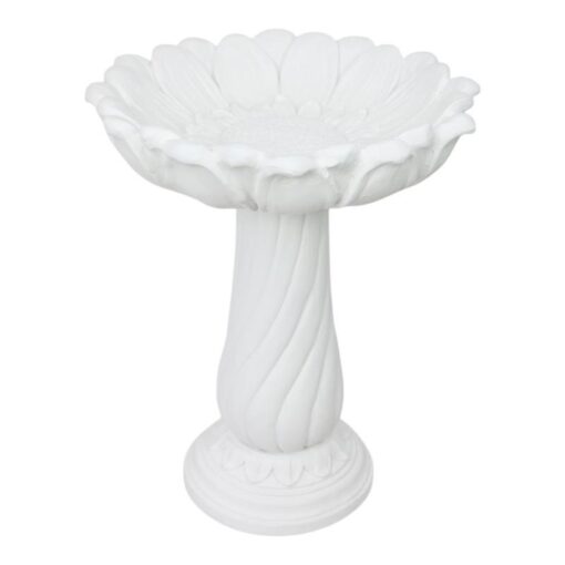 White Bird Bath w/Sunflower Design