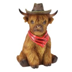 Sitting Cowboy Highland Cow