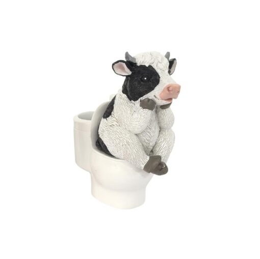 Pig or Cow Sitting on Toilet