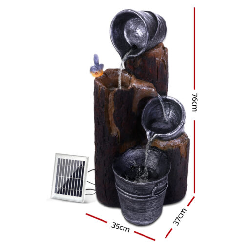 Solar 3-Tier Bucket w/Bird Water Feature - ONLINE ONLY!