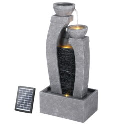 Solar 2-Tier Bowl w/Waterwall Water Feature - ONLINE ONLY!