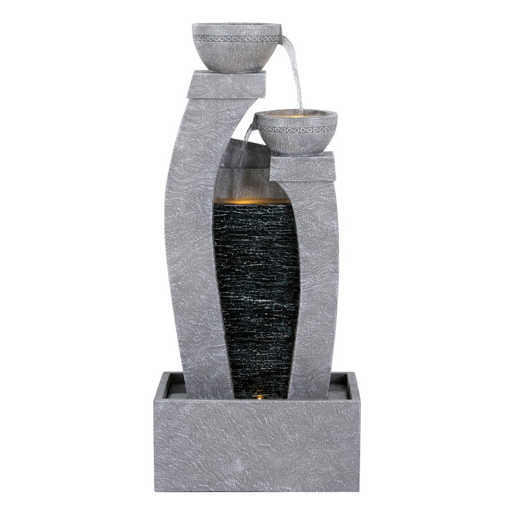 Solar 2-Tier Bowl w/Waterwall Water Feature - ONLINE ONLY!