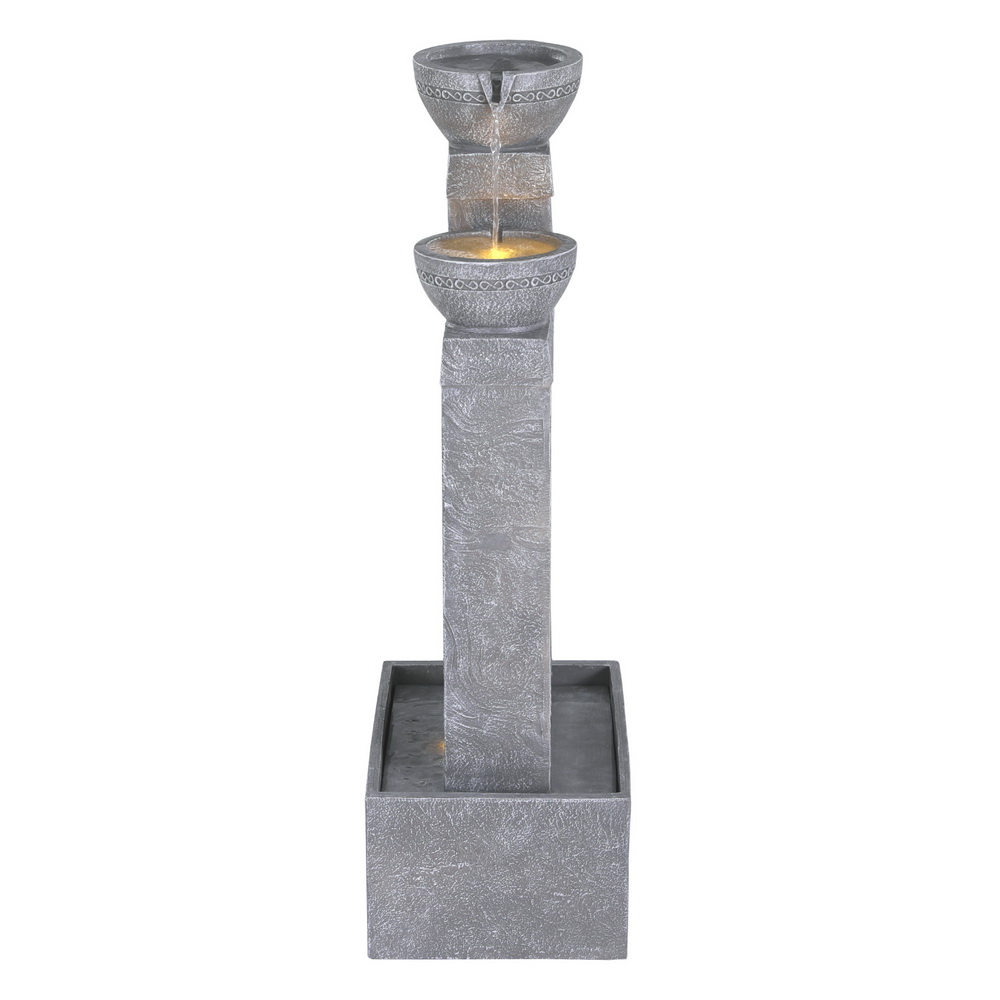 Solar 2-Tier Bowl w/Waterwall Water Feature - ONLINE ONLY!