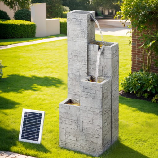 Solar 4-Tier Square Water Feature - ONLINE ONLY!