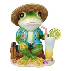 Sitting Beach Frog w/Drink