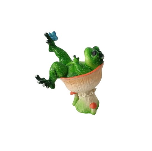 Marble Bathing Frog with Butterfly