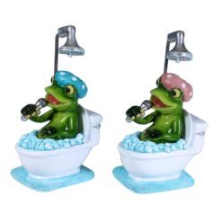 Marble Frog Singing in Toilet Bath