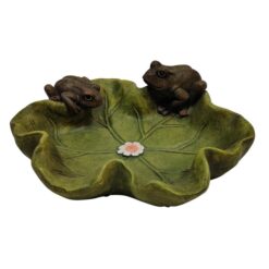 Garden Lily Pad Bird Feeder w/Twin Frogs