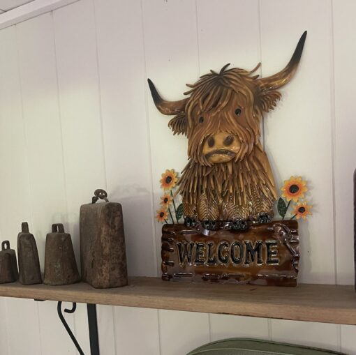 Highland Cow Welcome Wall Art