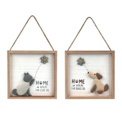 Hanging Home Plaque with Cat or Dog Design